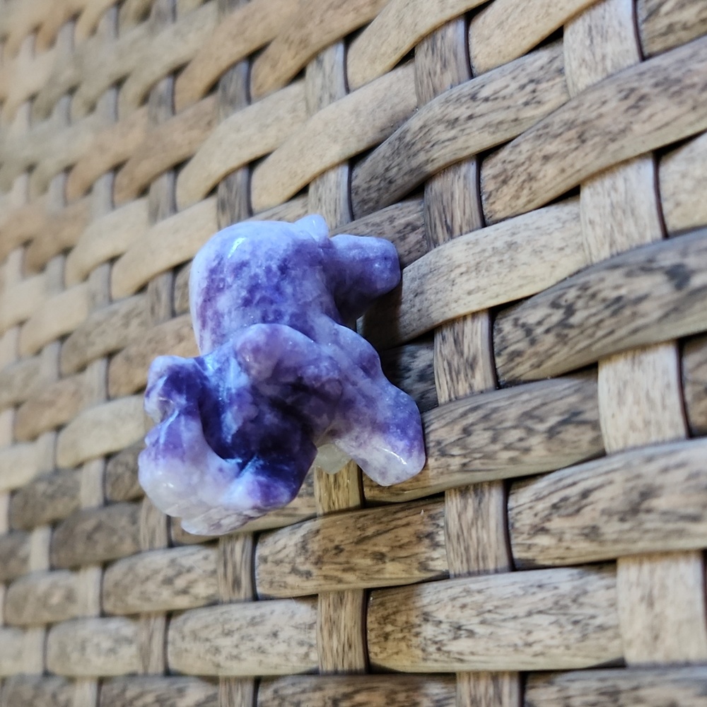Beautiful Lepidolite Elephant Carving